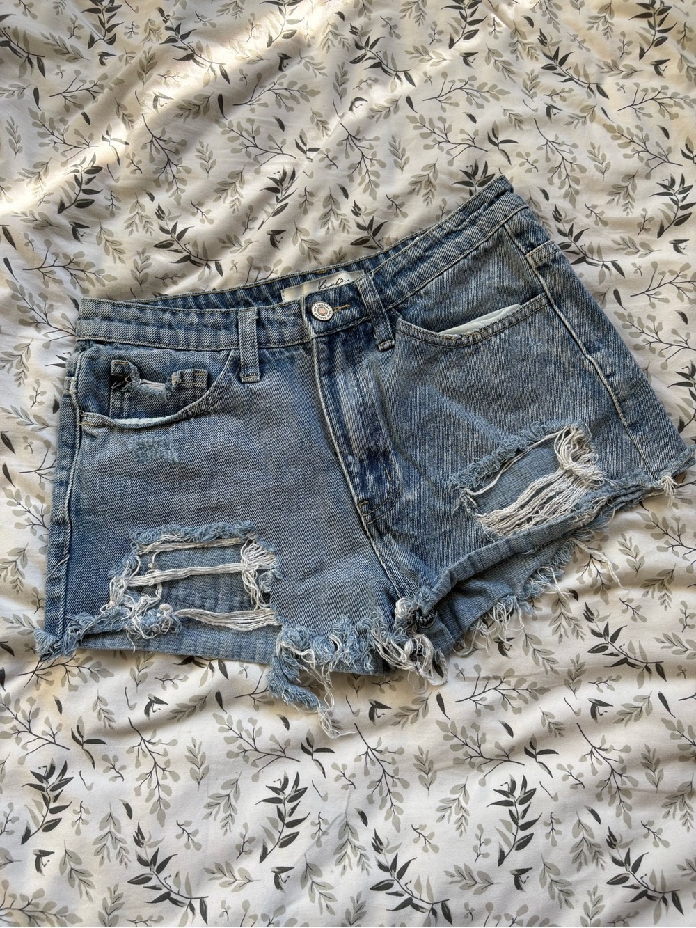 KanCan Light Blue Distressed Jean Shorts